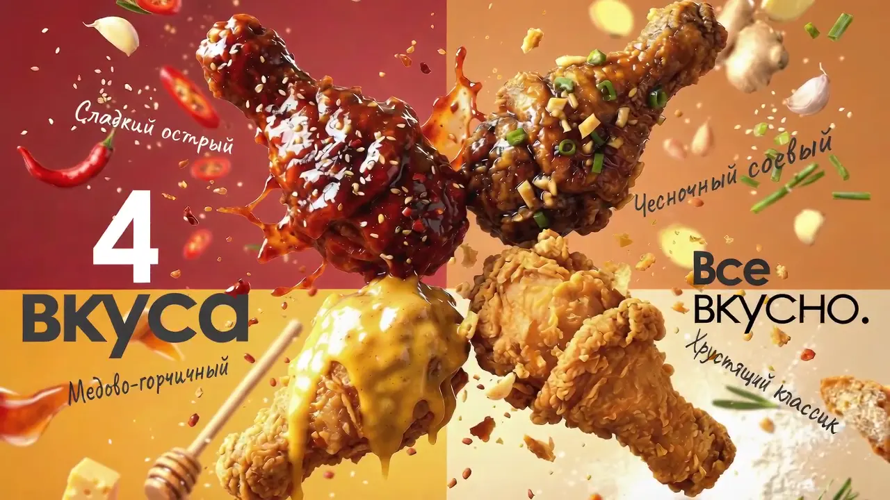 Четыре вкуса корейской жареной курицы OPPA CHIKIN
